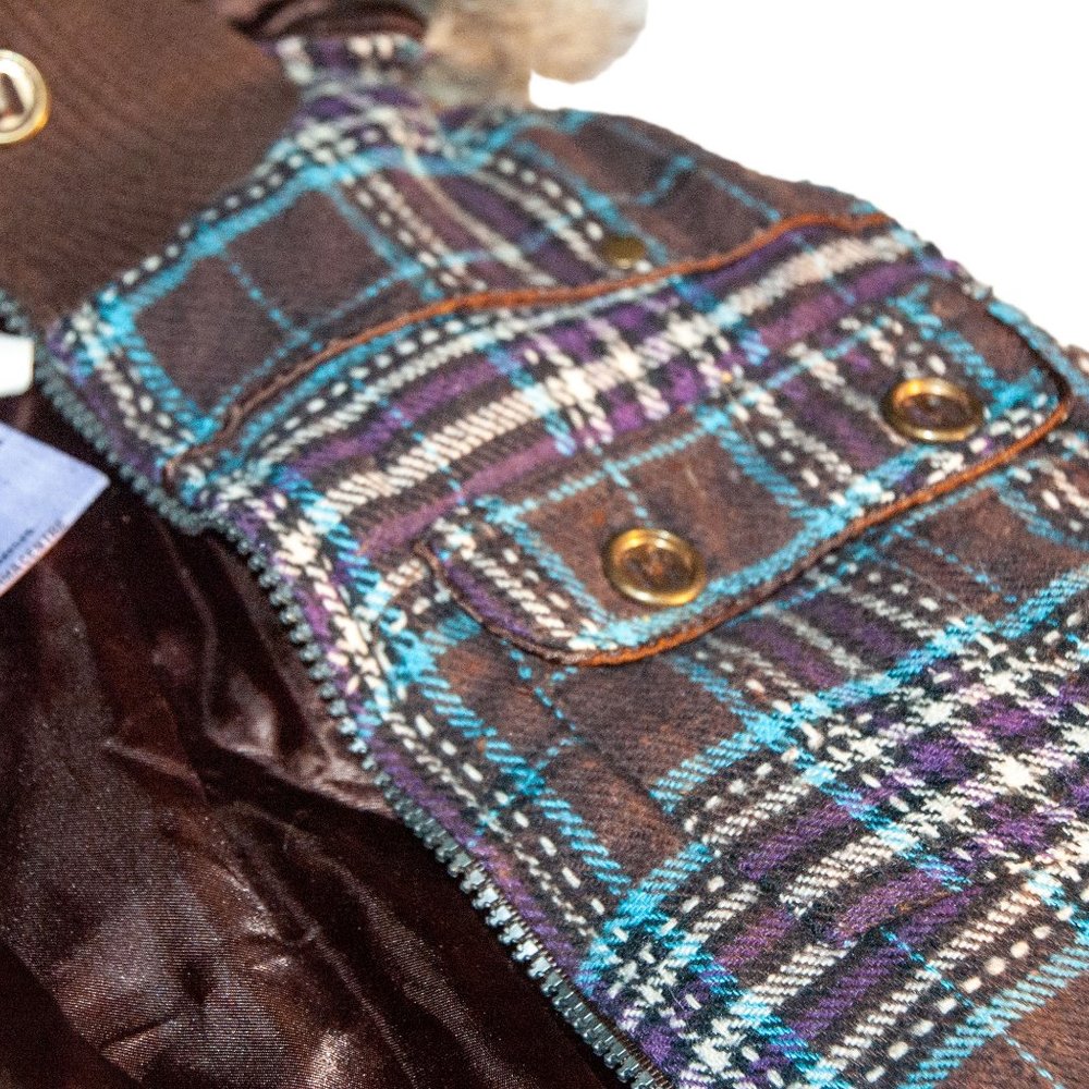 VTG Karisma Plaid Sleeveless Vest Jacket Hoodie